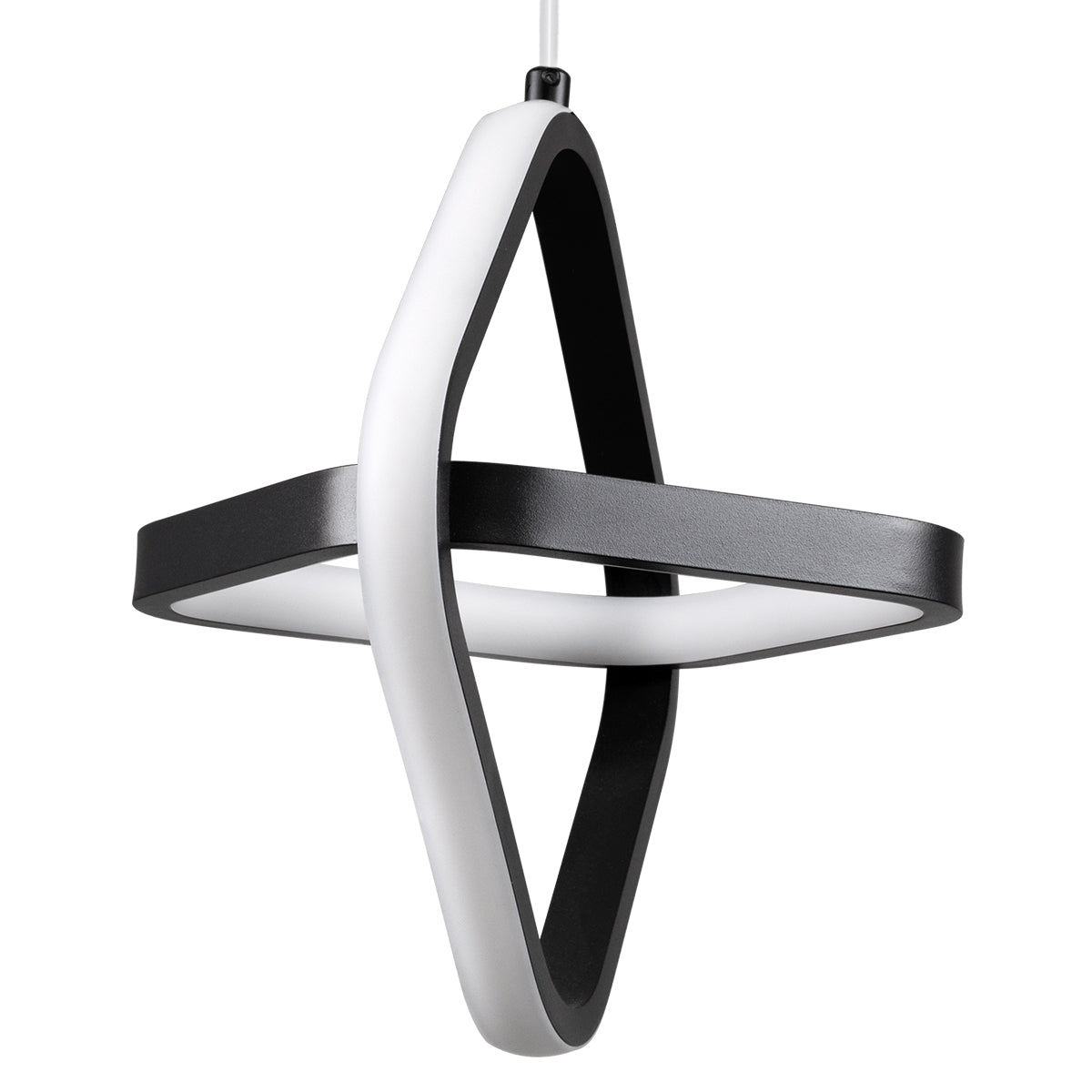 GloboStar® ROSE 61064 Κρεμαστό Φωτιστικό Οροφής Design LED CCT 22W 2640lm 300° AC 220-240V - Εναλλαγή Φωτισμού μέσω Διακόπτη On/Off All In One Ψυχρό 6000k+Φυσικό 4500k+Θερμό 2700k Μ24 x Π22 x Υ24cm - Μαύρο - ledmania.gr