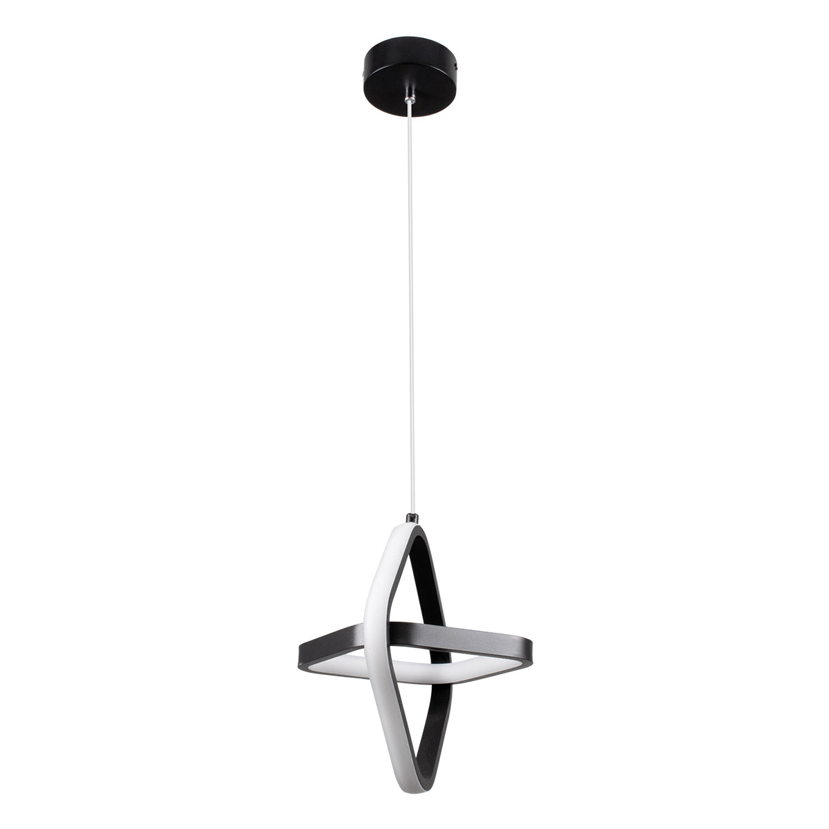GloboStar® ROSE 61064 Κρεμαστό Φωτιστικό Οροφής Design LED CCT 22W 2640lm 300° AC 220-240V - Εναλλαγή Φωτισμού μέσω Διακόπτη On/Off All In One Ψυχρό 6000k+Φυσικό 4500k+Θερμό 2700k Μ24 x Π22 x Υ24cm - Μαύρο - ledmania.gr