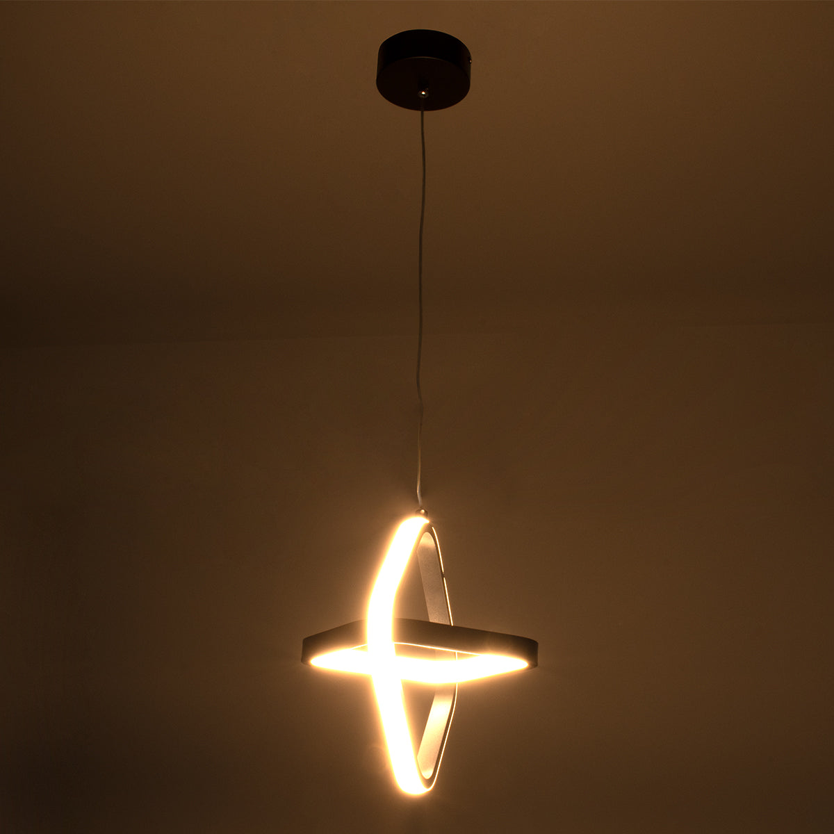 GloboStar® ROSE 61064 Κρεμαστό Φωτιστικό Οροφής Design LED CCT 22W 2640lm 300° AC 220-240V - Εναλλαγή Φωτισμού μέσω Διακόπτη On/Off All In One Ψυχρό 6000k+Φυσικό 4500k+Θερμό 2700k Μ24 x Π22 x Υ24cm - Μαύρο - ledmania.gr