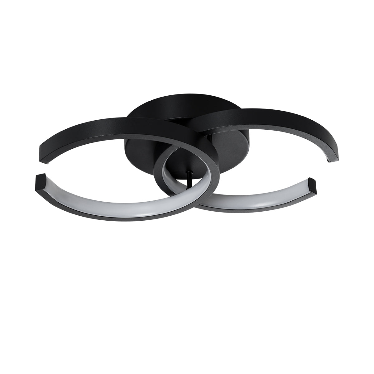 GloboStar® EVA 61067 Φωτιστικό Οροφής Design LED CCT 16W 1920lm 300° AC 220-240V - Εναλλαγή Φωτισμού μέσω Διακόπτη On/Off All In One Ψυχρό 6000k+Φυσικό 4500k+Θερμό 2700k Μ33 x Π21 x Υ7cm - Μαύρο - ledmania.gr