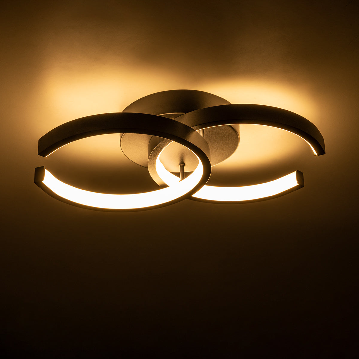 GloboStar® EVA 61067 Φωτιστικό Οροφής Design LED CCT 16W 1920lm 300° AC 220-240V - Εναλλαγή Φωτισμού μέσω Διακόπτη On/Off All In One Ψυχρό 6000k+Φυσικό 4500k+Θερμό 2700k Μ33 x Π21 x Υ7cm - Μαύρο - ledmania.gr