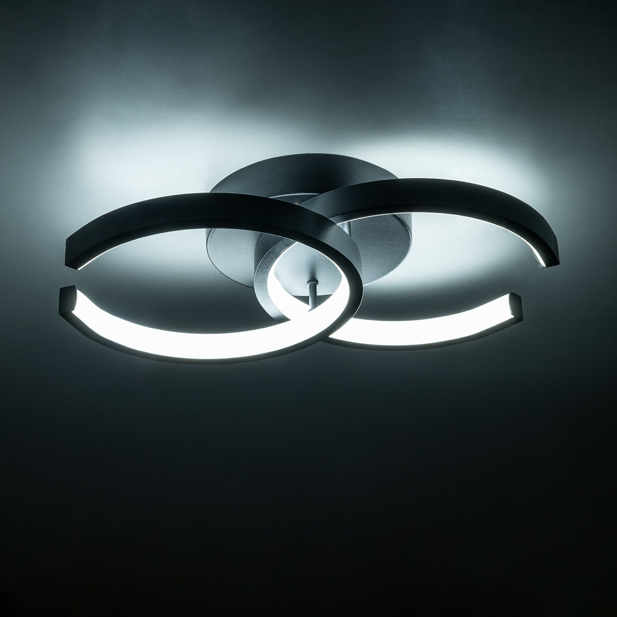 GloboStar® EVA 61067 Φωτιστικό Οροφής Design LED CCT 16W 1920lm 300° AC 220-240V - Εναλλαγή Φωτισμού μέσω Διακόπτη On/Off All In One Ψυχρό 6000k+Φυσικό 4500k+Θερμό 2700k Μ33 x Π21 x Υ7cm - Μαύρο - ledmania.gr