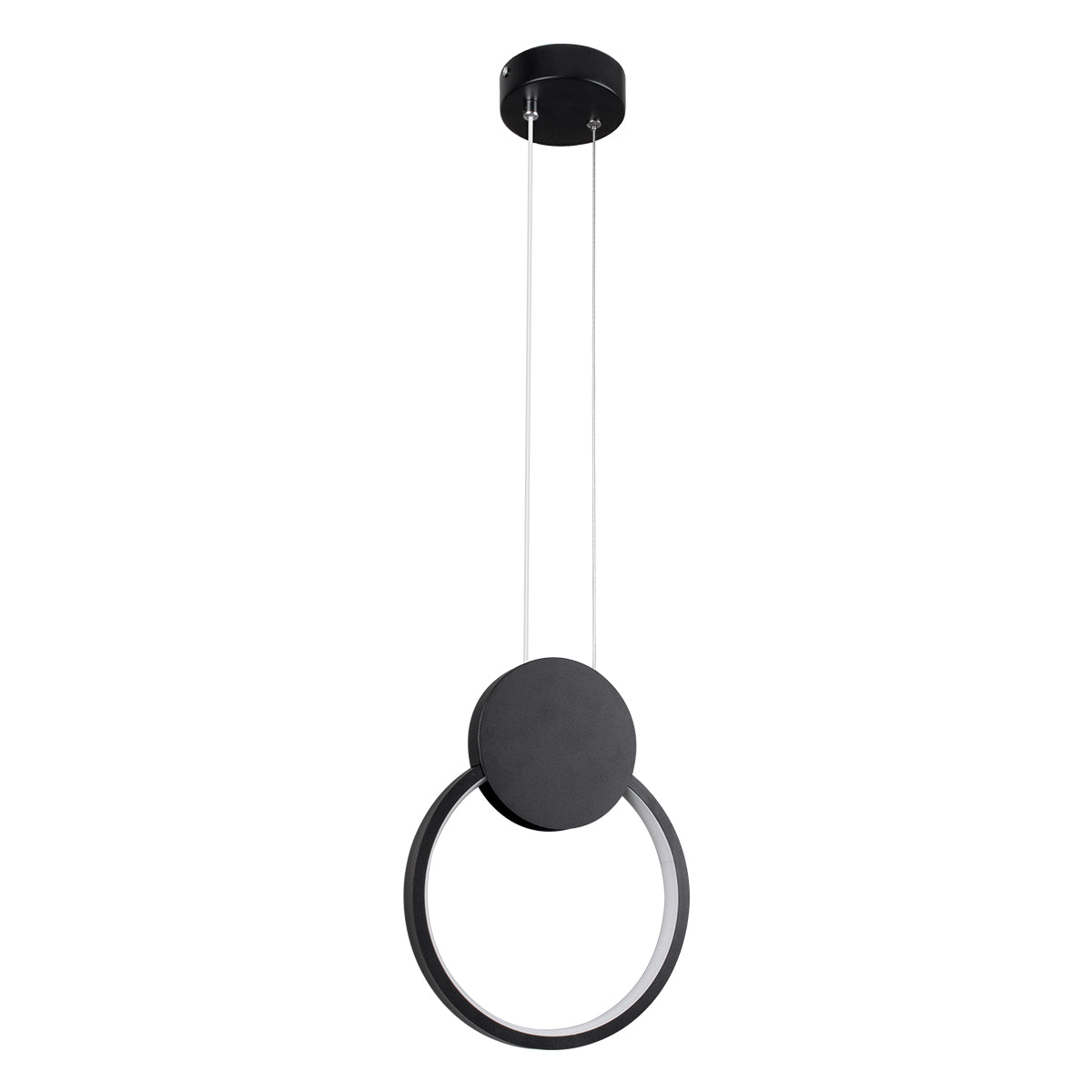 GLOBOSTAR® CYCLOS 61073 Μοντέρνο Κρεμαστό Φωτιστικό Οροφής LED 9W 1080lm 300° AC 220-240V IP20 Ρυθμιζόμενο Λευκό CCT με On/Off 2700K/4500K/6000K - Lumileds SMD Chip - Μαύρο Ματ - Μ21 x Π2.3 x Υ26.5cm - 3 Χρόνια Εγγύηση - ledmania.gr