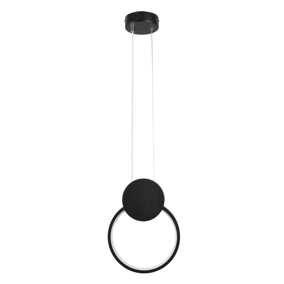 GLOBOSTAR® CYCLOS 61073 Μοντέρνο Κρεμαστό Φωτιστικό Οροφής LED 9W 1080lm 300° AC 220-240V IP20 Ρυθμιζόμενο Λευκό CCT με On/Off 2700K/4500K/6000K - Lumileds SMD Chip - Μαύρο Ματ - Μ21 x Π2.3 x Υ26.5cm - 3 Χρόνια Εγγύηση - ledmania.gr
