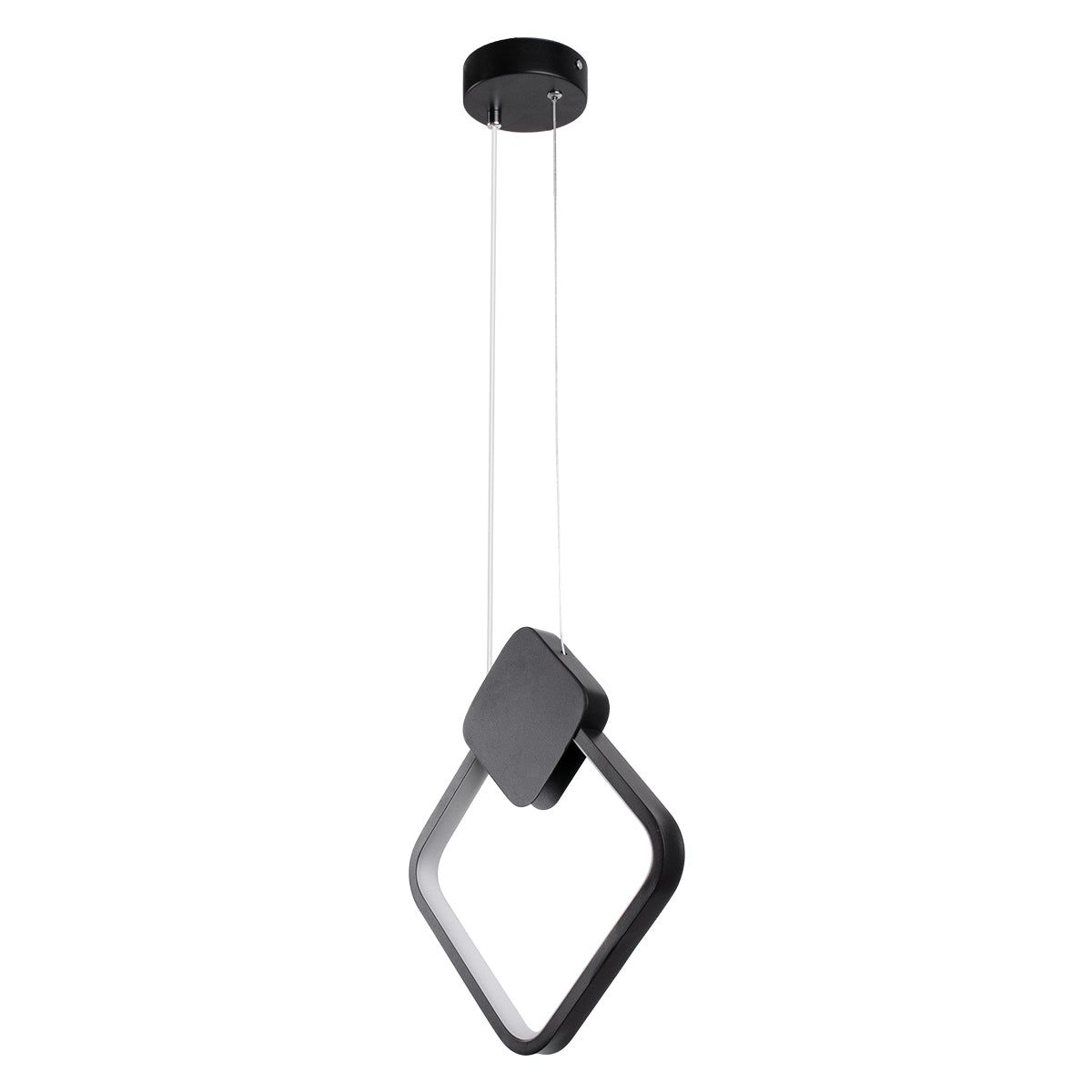 GloboStar® MARY 61082 Κρεμαστό Φωτιστικό Οροφής Design LED CCT 12W 1440lm 300° AC 220-240V - Εναλλαγή Φωτισμού μέσω Διακόπτη On/Off All In One Ψυχρό 6000k+Φυσικό 4500k+Θερμό 2700k Μ20 x Π2.3 x Υ28.5cm - Μαύρο - ledmania.gr