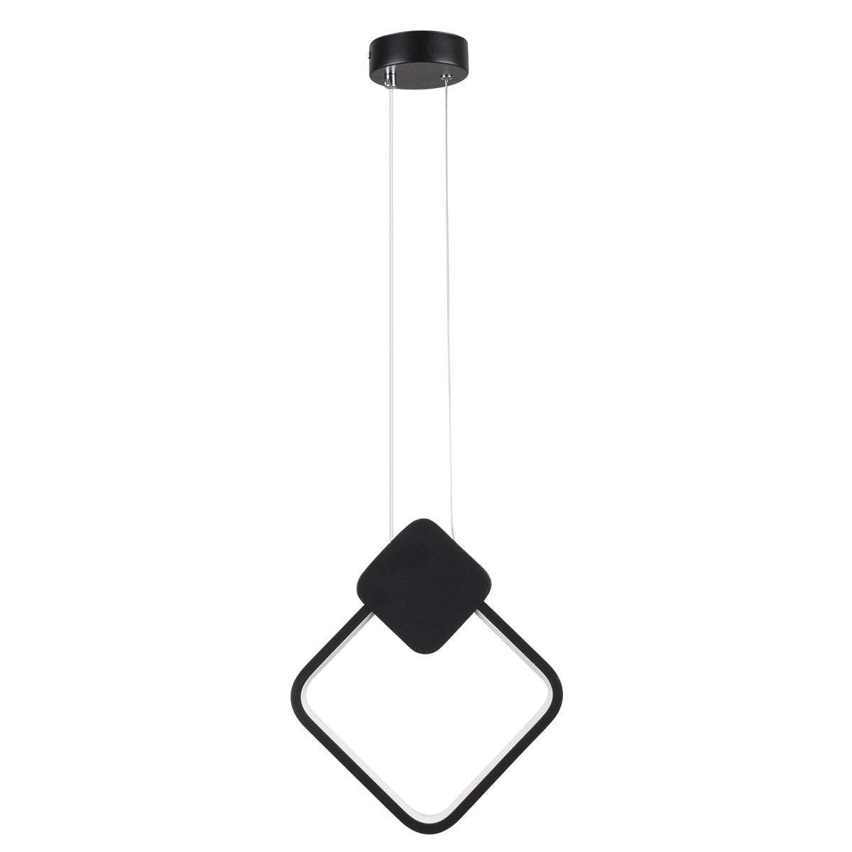 GloboStar® MARY 61082 Κρεμαστό Φωτιστικό Οροφής Design LED CCT 12W 1440lm 300° AC 220-240V - Εναλλαγή Φωτισμού μέσω Διακόπτη On/Off All In One Ψυχρό 6000k+Φυσικό 4500k+Θερμό 2700k Μ20 x Π2.3 x Υ28.5cm - Μαύρο - ledmania.gr