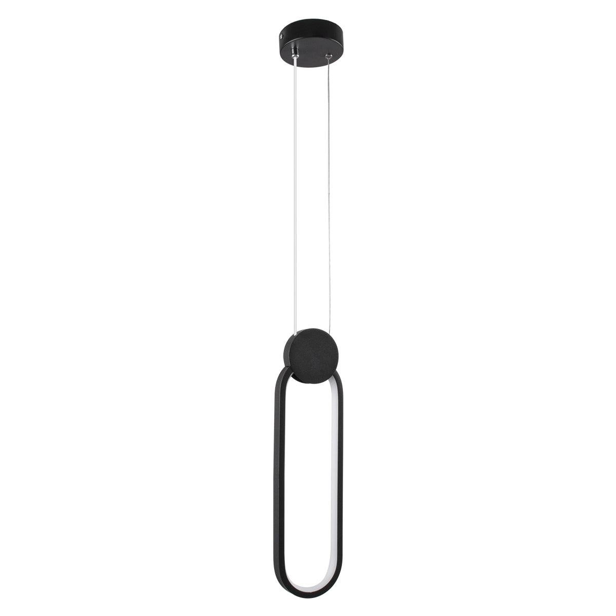 GloboStar® ILDI 61088 Κρεμαστό Φωτιστικό Οροφής Design LED CCT 12W 1440lm 300° AC 220-240V - Εναλλαγή Φωτισμού μέσω Διακόπτη On/Off All In One Ψυχρό 6000k+Φυσικό 4500k+Θερμό 2700k Μ10 x Π2.3 x Υ38cm - Μαύρο - ledmania.gr