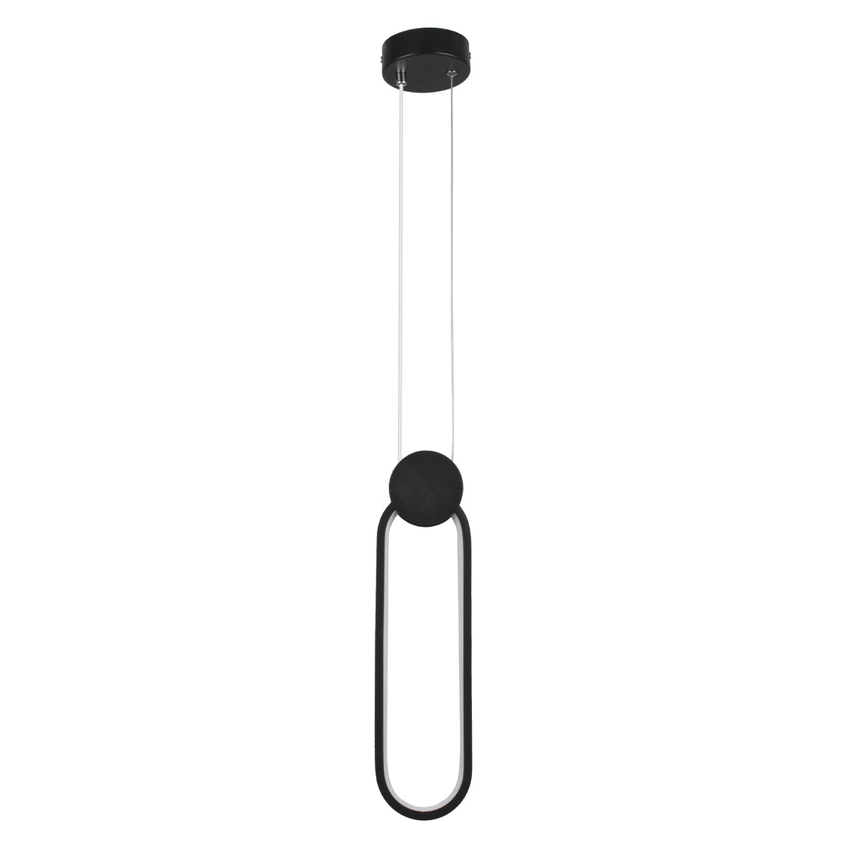 GloboStar® ILDI 61088 Κρεμαστό Φωτιστικό Οροφής Design LED CCT 12W 1440lm 300° AC 220-240V - Εναλλαγή Φωτισμού μέσω Διακόπτη On/Off All In One Ψυχρό 6000k+Φυσικό 4500k+Θερμό 2700k Μ10 x Π2.3 x Υ38cm - Μαύρο - ledmania.gr