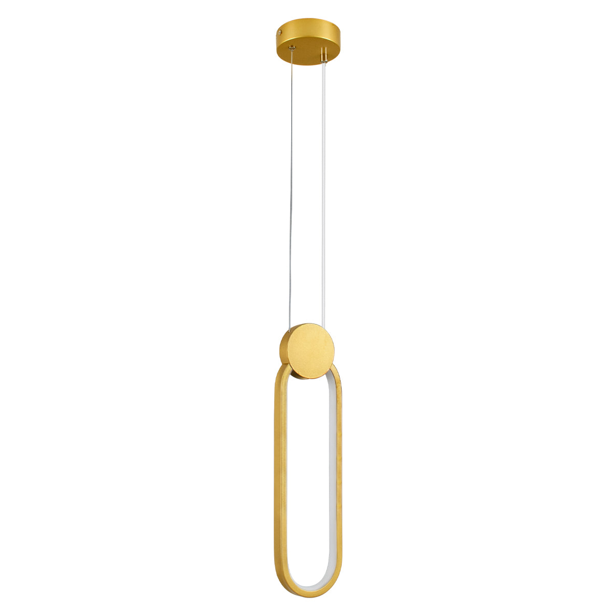 GLOBOSTAR® ILDI 61090 Μοντέρνο Κρεμαστό Φωτιστικό Οροφής LED 12W 1440lm 300° AC 220-240V IP20 Ρυθμιζόμενο Λευκό CCT με On/Off 2700K/4500K/6000K - Lumileds SMD Chip - Χρυσό Βούρτσας - Μ10 x Π2.3 x Υ38cm - 3 Χρόνια Εγγύηση - ledmania.gr