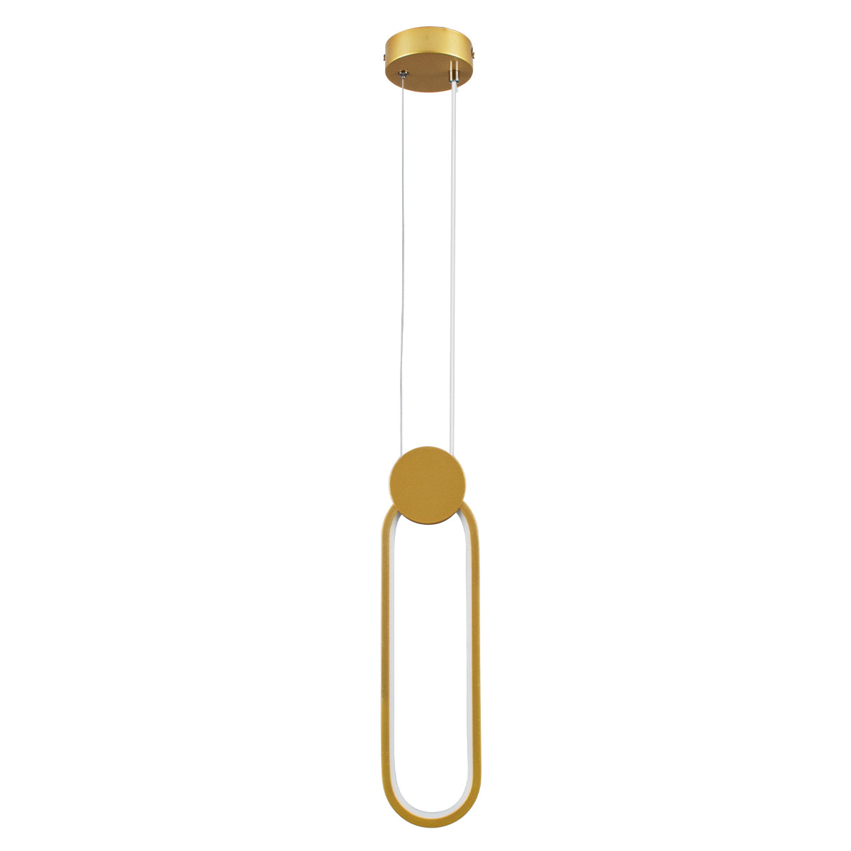 GLOBOSTAR® ILDI 61090 Μοντέρνο Κρεμαστό Φωτιστικό Οροφής LED 12W 1440lm 300° AC 220-240V IP20 Ρυθμιζόμενο Λευκό CCT με On/Off 2700K/4500K/6000K - Lumileds SMD Chip - Χρυσό Βούρτσας - Μ10 x Π2.3 x Υ38cm - 3 Χρόνια Εγγύηση - ledmania.gr
