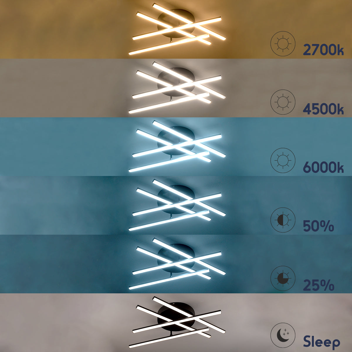 GLOBOSTAR® DRACO 61095 Μοντέρνο Φωτιστικό Οροφής LED 60W 7380lm 120° AC 220-240V IP20 Ρυθμιζόμενο Λευκό CCT με Χειριστήριο από 2700K έως 6000K Dimmable - Lumileds SMD Chip - Μαύρο Ματ - Μ60 x Π60 x Υ11cm - 3 Χρόνια Εγγύηση