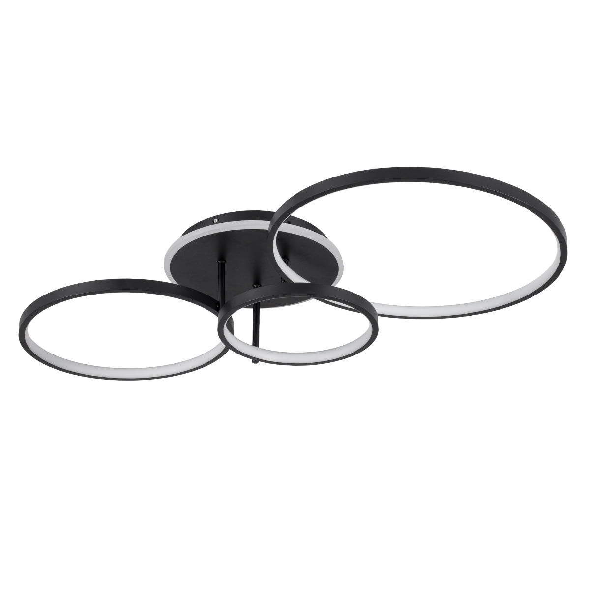 GLOBOSTAR® NEMESIS 61108 Μοντέρνο Φωτιστικό Οροφής LED 98W 11858lm 360° AC 220-240V IP20 Ρυθμιζόμενο Λευκό CCT με Χειριστήριο από 2700K έως 6000K Dimmable - Lumileds SMD Chip - Μαύρο Ματ - Μ89 x Π60 x Υ19cm - 3 Χρόνια Εγγύηση - ledmania.gr