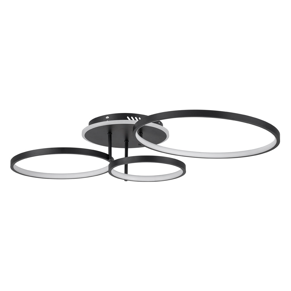 GLOBOSTAR® NEMESIS 61108 Μοντέρνο Φωτιστικό Οροφής LED 98W 11858lm 360° AC 220-240V IP20 Ρυθμιζόμενο Λευκό CCT με Χειριστήριο από 2700K έως 6000K Dimmable - Lumileds SMD Chip - Μαύρο Ματ - Μ89 x Π60 x Υ19cm - 3 Χρόνια Εγγύηση - ledmania.gr