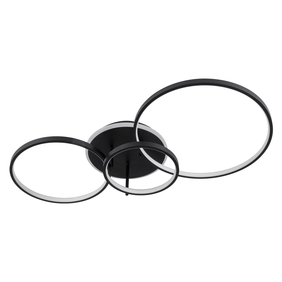 GLOBOSTAR® NEMESIS 61108 Μοντέρνο Φωτιστικό Οροφής LED 98W 11858lm 360° AC 220-240V IP20 Ρυθμιζόμενο Λευκό CCT με Χειριστήριο από 2700K έως 6000K Dimmable - Lumileds SMD Chip - Μαύρο Ματ - Μ89 x Π60 x Υ19cm - 3 Χρόνια Εγγύηση - ledmania.gr
