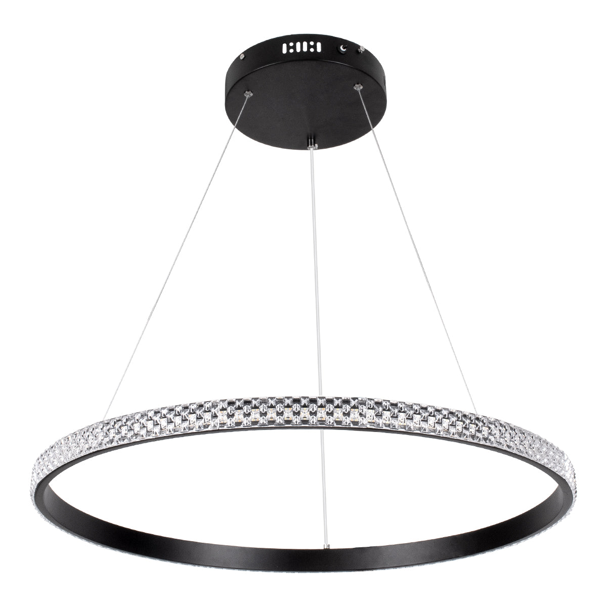GLOBOSTAR® DIAMOND 61130 Μοντέρνο Κρεμαστό Φωτιστικό Οροφής LED 45W 5230lm 360° AC 220-240V IP20 Ρυθμιζόμενο Λευκό CCT με Χειριστήριο από 2700K έως 6000K Dimmable - Lumileds SMD Chip - Μαυρό Ματ - Μ60 x Π60 x Υ3cm - 3 Χρόνια Εγγύηση - ledmania.gr