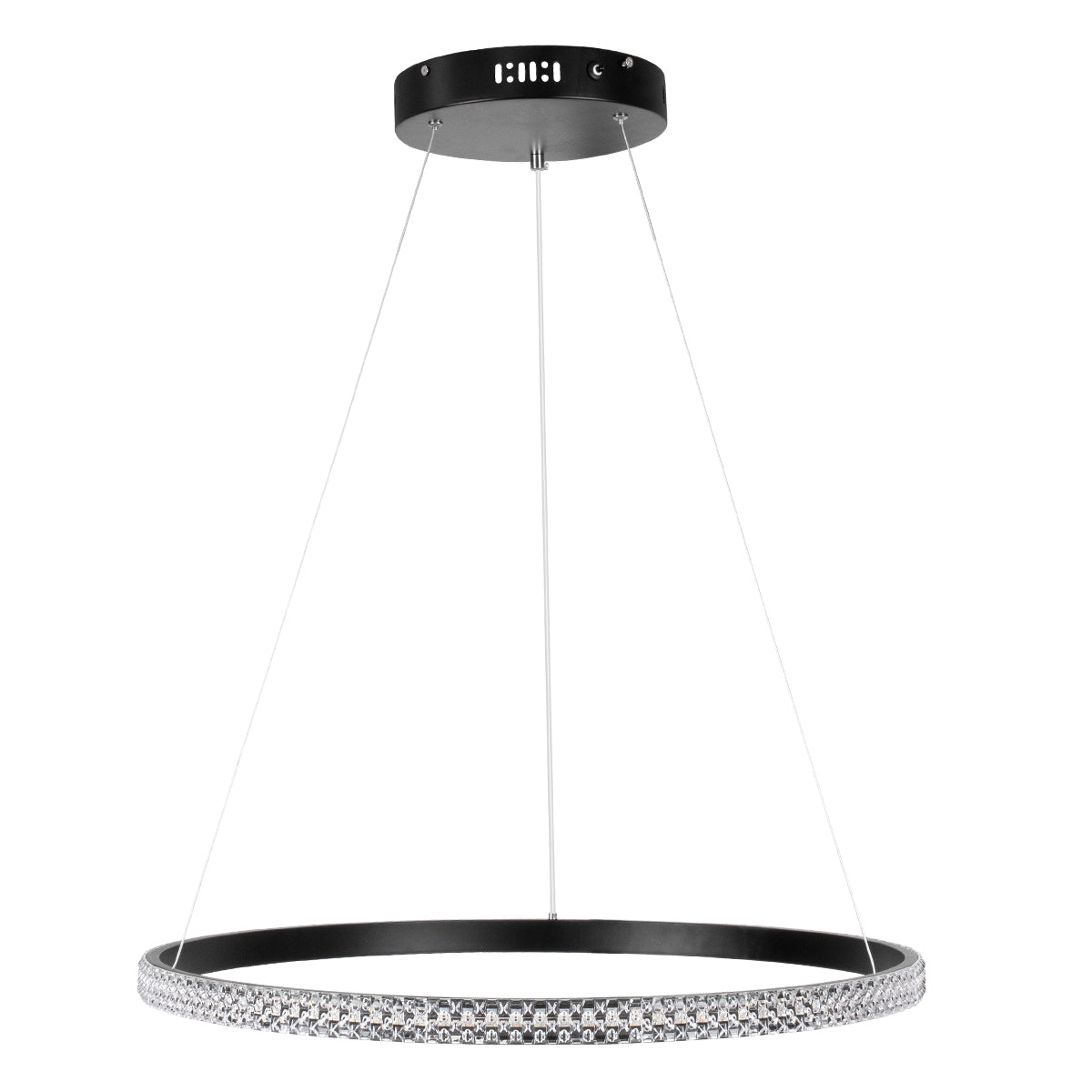GLOBOSTAR® DIAMOND 61130 Μοντέρνο Κρεμαστό Φωτιστικό Οροφής LED 45W 5230lm 360° AC 220-240V IP20 Ρυθμιζόμενο Λευκό CCT με Χειριστήριο από 2700K έως 6000K Dimmable - Lumileds SMD Chip - Μαυρό Ματ - Μ60 x Π60 x Υ3cm - 3 Χρόνια Εγγύηση - ledmania.gr