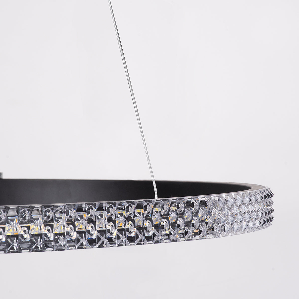 GLOBOSTAR® DIAMOND 61130 Μοντέρνο Κρεμαστό Φωτιστικό Οροφής LED 45W 5230lm 360° AC 220-240V IP20 Ρυθμιζόμενο Λευκό CCT με Χειριστήριο από 2700K έως 6000K Dimmable - Lumileds SMD Chip - Μαυρό Ματ - Μ60 x Π60 x Υ3cm - 3 Χρόνια Εγγύηση - ledmania.gr