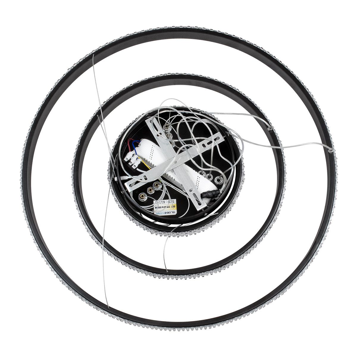 GLOBOSTAR® DIAMOND TRIO 61136 Μοντέρνο Κρεμαστό Φωτιστικό Οροφής LED 100W 12123lm 360° AC 220-240V IP20 Ρυθμιζόμενο Λευκό CCT με Χειριστήριο από 2700K έως 6000K Dimmable - Lumileds SMD Chip - Μαυρό Ματ - Μ60 x Π60 x Υ60cm - 3 Χρόνια Εγγύηση - ledmania.gr