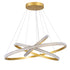 GloboStar® DIAMOND TRIO 61139-DECO Κρεμαστό Φωτιστικό Δαχτυλίδι-Κύκλος LED CCT 120W 14723lm 360° AC 220-240V - Εναλλαγή Φωτισμού μέσω Τηλεχειριστηρίου All In One Ψυχρό 6000k+Φυσικό 4500k+Θερμό 2700k Dimmable Φ40+60+80cm - Χρυσό Βούρτσας - 3 Years Warranty - ledmania.gr