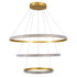 GloboStar® DIAMOND TRIO 61139-DECO Κρεμαστό Φωτιστικό Δαχτυλίδι-Κύκλος LED CCT 120W 14723lm 360° AC 220-240V - Εναλλαγή Φωτισμού μέσω Τηλεχειριστηρίου All In One Ψυχρό 6000k+Φυσικό 4500k+Θερμό 2700k Dimmable Φ40+60+80cm - Χρυσό Βούρτσας - 3 Years Warranty - ledmania.gr