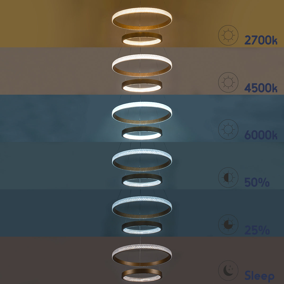 GLOBOSTAR® DIAMOND DUO 61150 Μοντέρνο Κρεμαστό Φωτιστικό Οροφής LED 75W 8743lm 360° AC 220-240V IP20 Ρυθμιζόμενο Λευκό CCT με Χειριστήριο από 2700K έως 6000K Dimmable - Lumileds SMD Chip - Μαυρό Ματ - Μ60 x Π60 x Υ40cm - 3 Χρόνια Εγγύηση - ledmania.gr