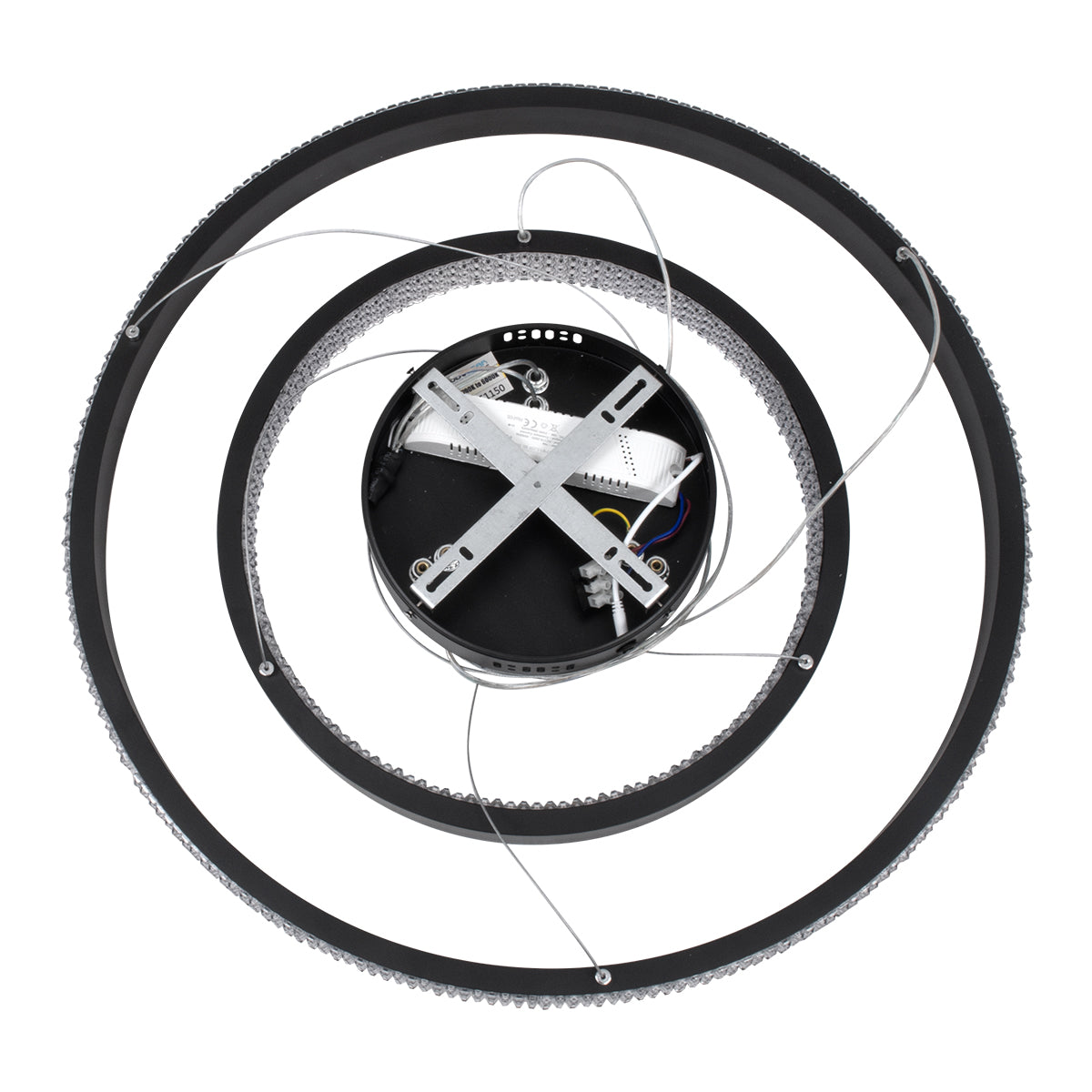 GLOBOSTAR® DIAMOND DUO 61150 Μοντέρνο Κρεμαστό Φωτιστικό Οροφής LED 75W 8743lm 360° AC 220-240V IP20 Ρυθμιζόμενο Λευκό CCT με Χειριστήριο από 2700K έως 6000K Dimmable - Lumileds SMD Chip - Μαυρό Ματ - Μ60 x Π60 x Υ40cm - 3 Χρόνια Εγγύηση - ledmania.gr