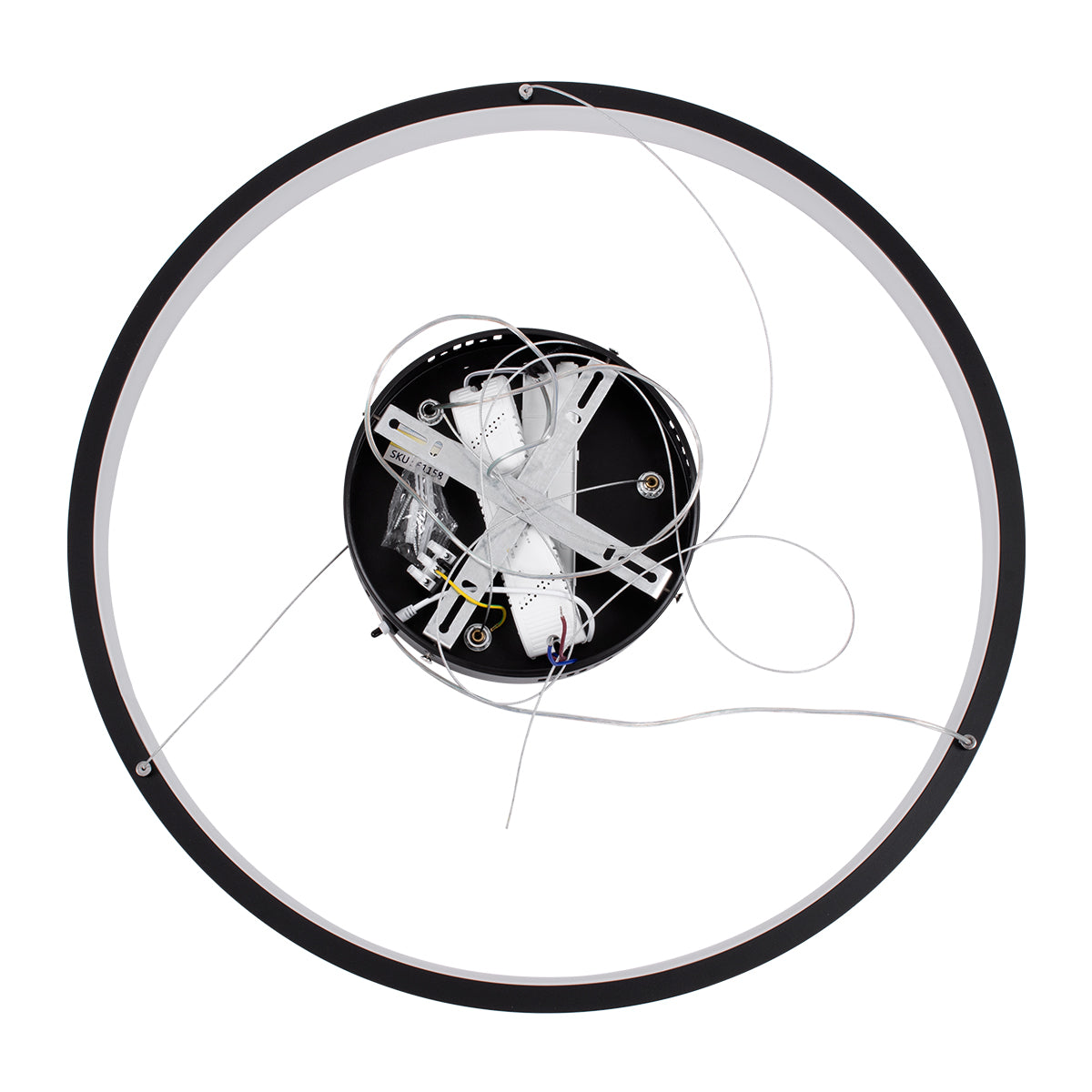 GloboStar® NEMESIS 61158 Κρεμαστό Φωτιστικό Δαχτυλίδι-Κύκλος LED CCT 45W 5230lm 360° AC 220-240V - Εναλλαγή Φωτισμού μέσω Τηλεχειριστηρίου All In One Ψυχρό 6000k+Φυσικό 4500k+Θερμό 2700k Dimmable Φ60cm - Μαύρο - 3 Years Warranty - ledmania.gr
