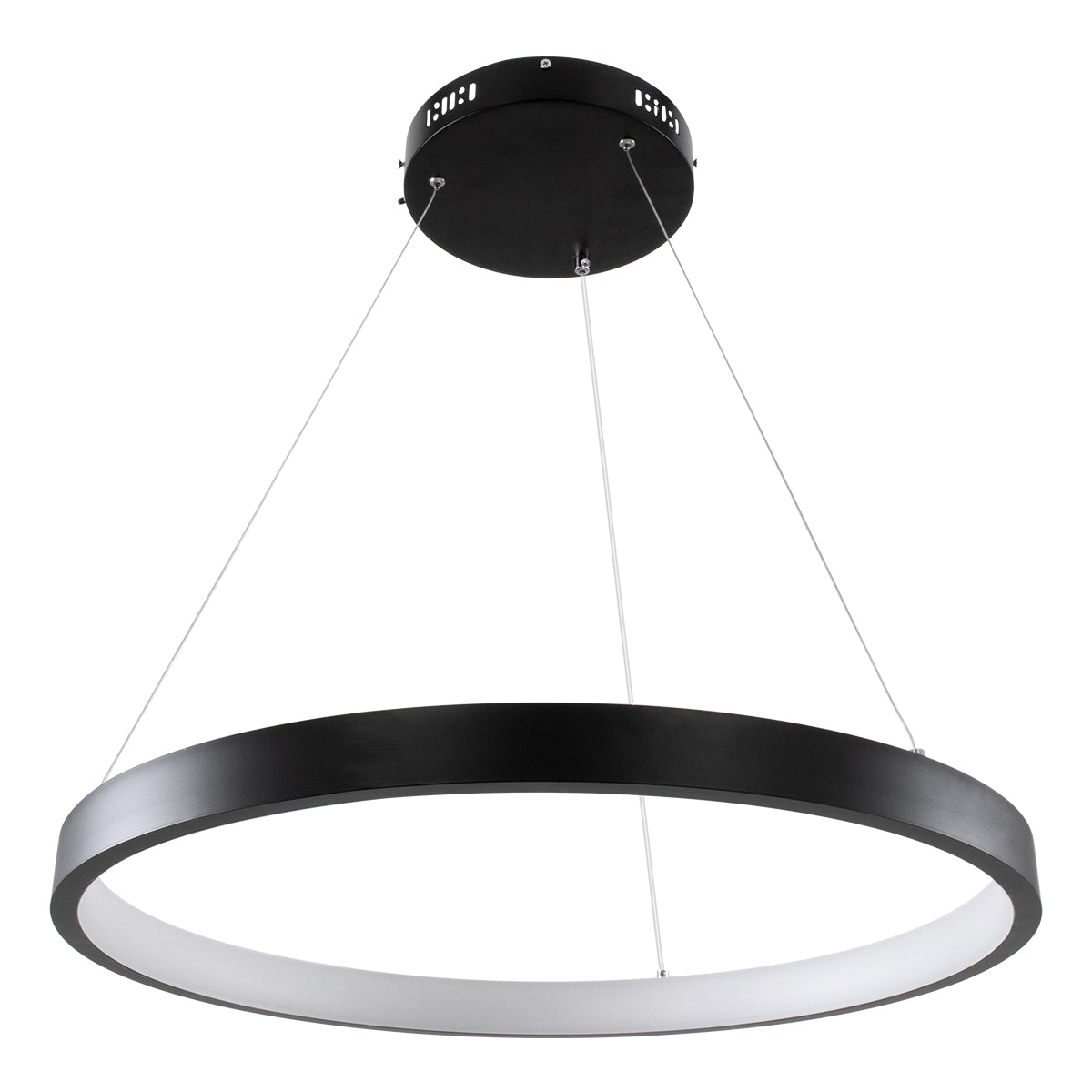 GloboStar® NEMESIS 61158 Κρεμαστό Φωτιστικό Δαχτυλίδι-Κύκλος LED CCT 45W 5230lm 360° AC 220-240V - Εναλλαγή Φωτισμού μέσω Τηλεχειριστηρίου All In One Ψυχρό 6000k+Φυσικό 4500k+Θερμό 2700k Dimmable Φ60cm - Μαύρο - 3 Years Warranty - ledmania.gr