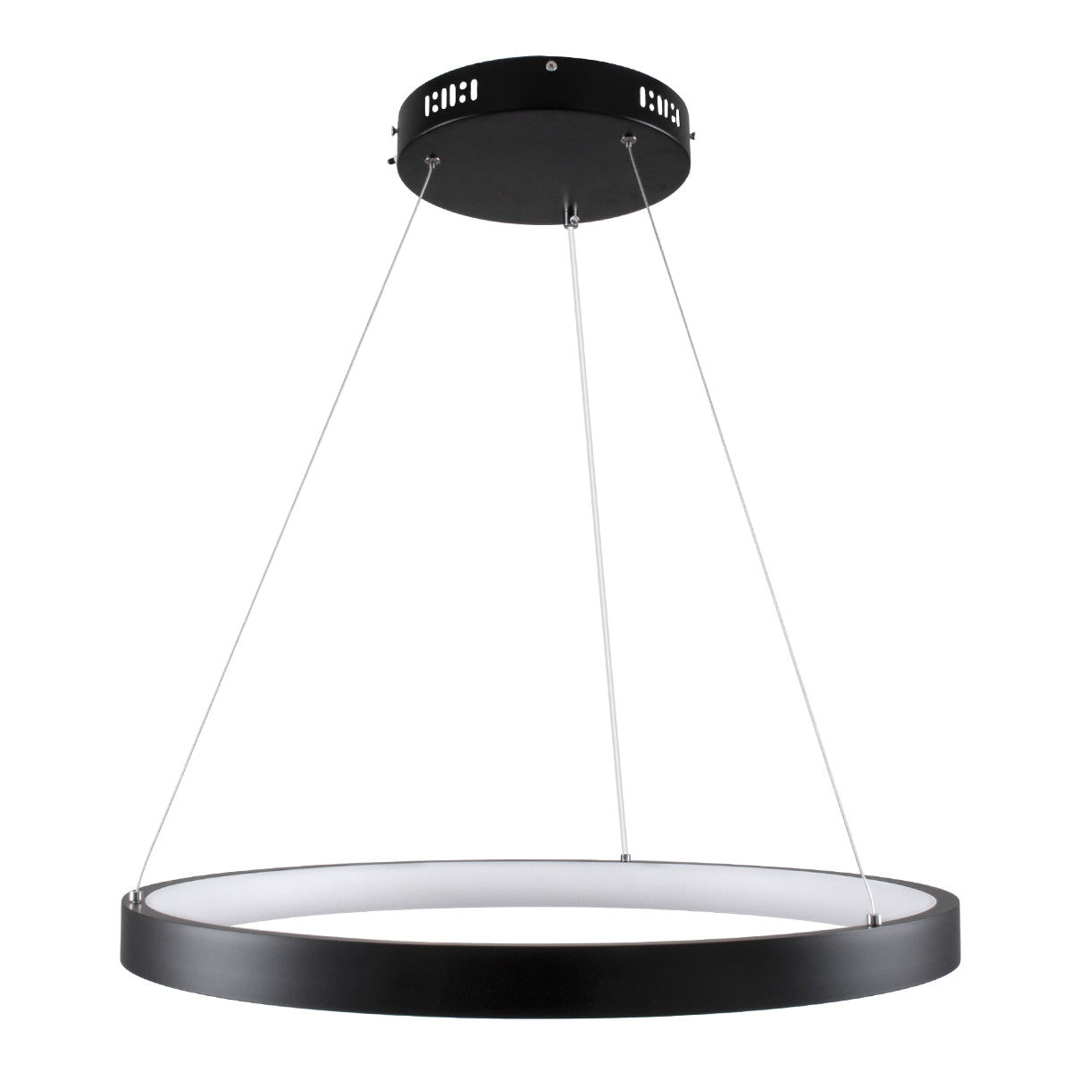 GloboStar® NEMESIS 61158 Κρεμαστό Φωτιστικό Δαχτυλίδι-Κύκλος LED CCT 45W 5230lm 360° AC 220-240V - Εναλλαγή Φωτισμού μέσω Τηλεχειριστηρίου All In One Ψυχρό 6000k+Φυσικό 4500k+Θερμό 2700k Dimmable Φ60cm - Μαύρο - 3 Years Warranty - ledmania.gr