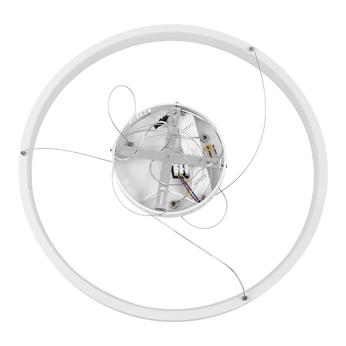 GloboStar® NEMESIS 61159 Κρεμαστό Φωτιστικό Δαχτυλίδι-Κύκλος LED CCT 45W 5230lm 360° AC 220-240V - Εναλλαγή Φωτισμού μέσω Τηλεχειριστηρίου All In One Ψυχρό 6000k+Φυσικό 4500k+Θερμό 2700k Dimmable Φ60cm - Λευκό - 3 Years Warranty - ledmania.gr