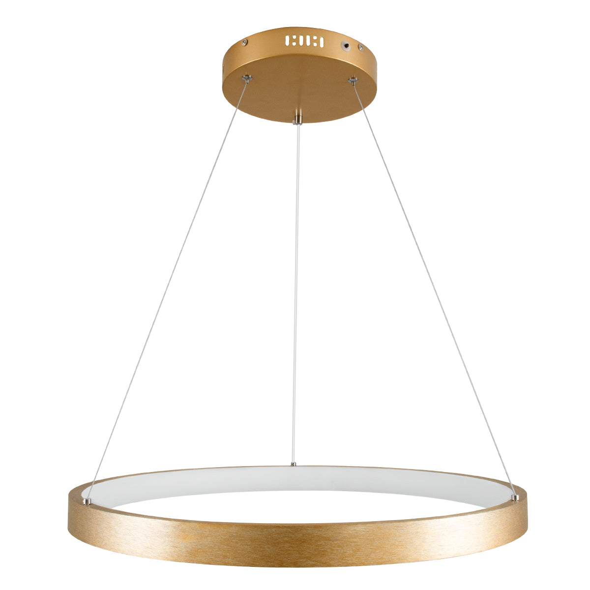 GLOBOSTAR® NEMESIS 61160 Μοντέρνο Κρεμαστό Φωτιστικό Οροφής LED 45W 5230lm 360° AC 220-240V IP20 Ρυθμιζόμενο Λευκό CCT με Χειριστήριο από 2700K έως 6000K Dimmable - Lumileds SMD Chip - Χρυσό Βούρτσας - Μ60 x Π60 x Υ4cm - 3 Χρόνια Εγγύηση - ledmania.gr