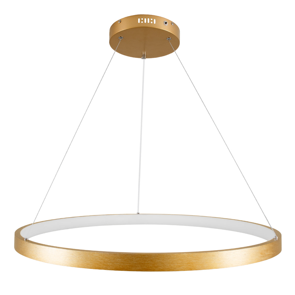 GLOBOSTAR® NEMESIS 61163 Μοντέρνο Κρεμαστό Φωτιστικό Οροφής LED 67W 7689lm 360° AC 220-240V IP20 Ρυθμιζόμενο Λευκό CCT με Χειριστήριο από 2700K έως 6000K Dimmable - Lumileds SMD Chip - Χρυσό Βούρτσας - Μ80 x Π80 x Υ4cm - 3 Χρόνια Εγγύηση - ledmania.gr