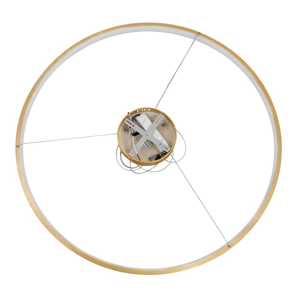 GLOBOSTAR® NEMESIS 61166 Μοντέρνο Κρεμαστό Φωτιστικό Οροφής LED 75W 8743lm 360° AC 220-240V IP20 Ρυθμιζόμενο Λευκό CCT με Χειριστήριο από 2700K έως 6000K Dimmable - Lumileds SMD Chip - Χρυσό Βούρτσας - Μ100 x Π100 x Υ4cm - 3 Χρόνια Εγγύηση - ledmania.gr