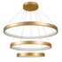 GloboStar® NEMESIS TRIO 61172-DECO Κρεμαστό Φωτιστικό Δαχτυλίδι-Κύκλος LED CCT 120W 14723lm 360° AC 220-240V - Εναλλαγή Φωτισμού μέσω Τηλεχειριστηρίου All In One Ψυχρό 6000k+Φυσικό 4500k+Θερμό 2700k Dimmable Φ40+60+80cm - Χρυσό Βούρτσας - 3 Years Warranty - ledmania.gr