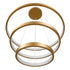 GloboStar® NEMESIS TRIO 61172-DECO Κρεμαστό Φωτιστικό Δαχτυλίδι-Κύκλος LED CCT 120W 14723lm 360° AC 220-240V - Εναλλαγή Φωτισμού μέσω Τηλεχειριστηρίου All In One Ψυχρό 6000k+Φυσικό 4500k+Θερμό 2700k Dimmable Φ40+60+80cm - Χρυσό Βούρτσας - 3 Years Warranty - ledmania.gr