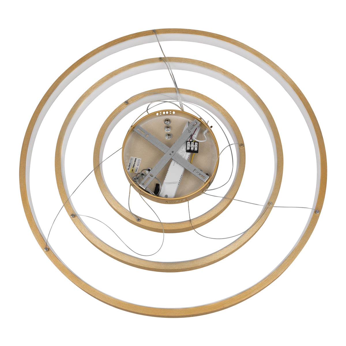 GloboStar® NEMESIS TRIO 61172-DECO Κρεμαστό Φωτιστικό Δαχτυλίδι-Κύκλος LED CCT 120W 14723lm 360° AC 220-240V - Εναλλαγή Φωτισμού μέσω Τηλεχειριστηρίου All In One Ψυχρό 6000k+Φυσικό 4500k+Θερμό 2700k Dimmable Φ40+60+80cm - Χρυσό Βούρτσας - 3 Years Warranty - ledmania.gr