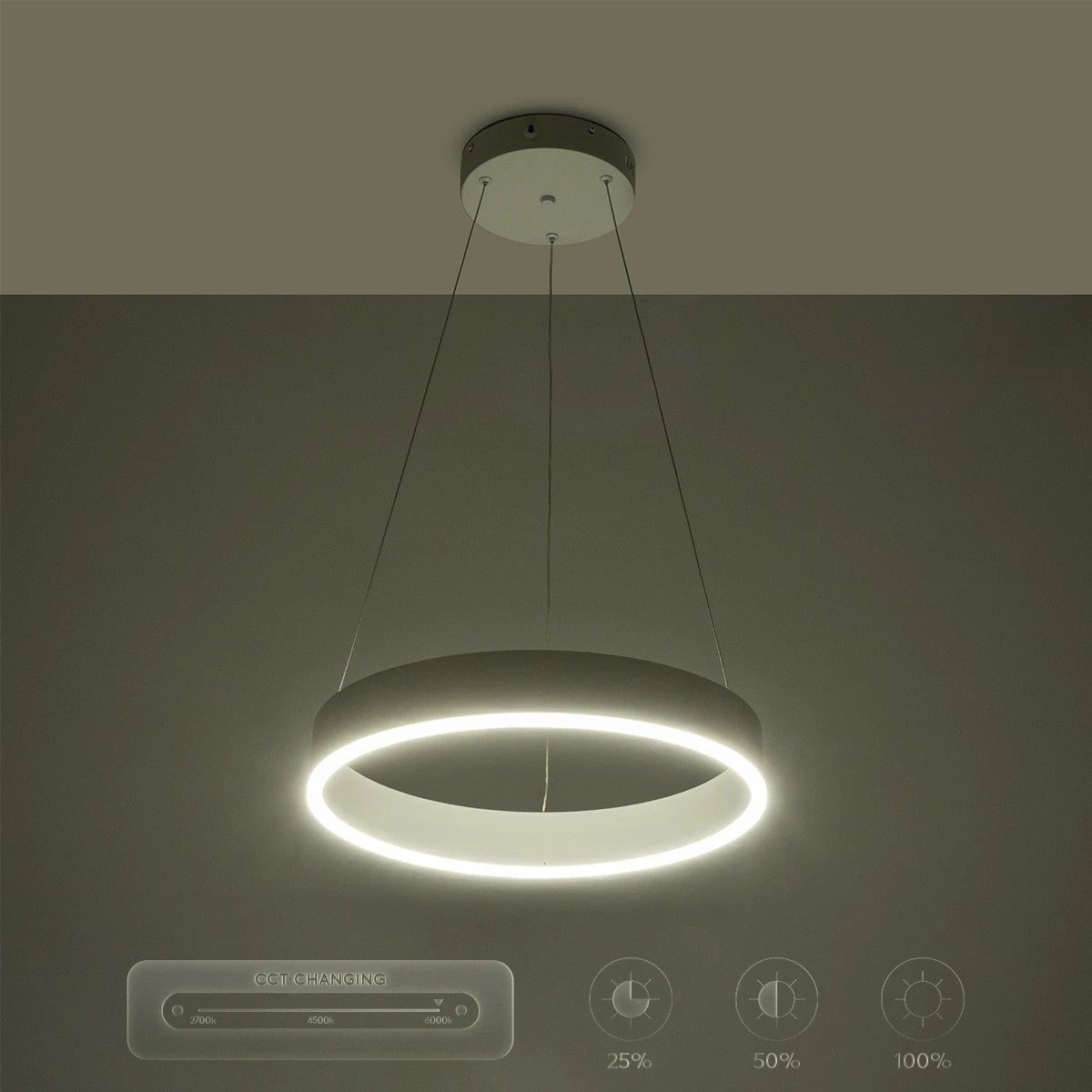 GLOBOSTAR® VENOM 61174 Μοντέρνο Κρεμαστό Φωτιστικό Οροφής LED 30W 3513lm 120° AC 220-240V IP20 Ρυθμιζόμενο Λευκό CCT με Χειριστήριο από 2700K έως 6000K Dimmable - Lumileds SMD Chip - Λευκό Ματ - Μ40 x Π40 x Υ6.5cm - 3 Χρόνια Εγγύηση - ledmania.gr