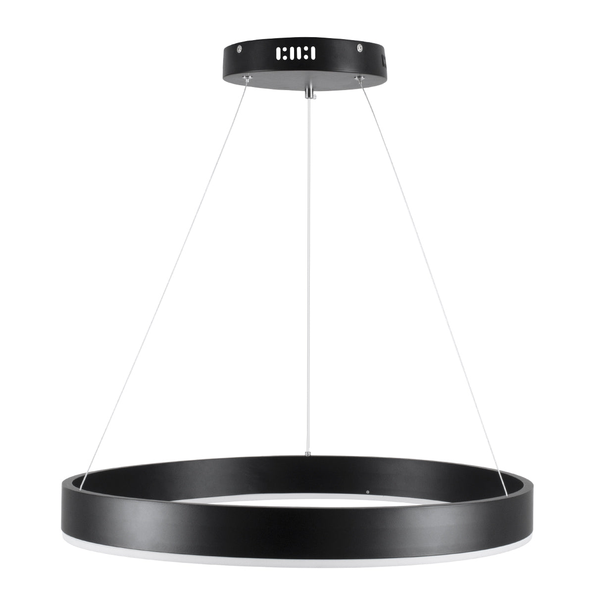 GloboStar® VENOM 61176 Κρεμαστό Φωτιστικό Δαχτυλίδι-Κύκλος LED CCT 45W 5269lm 120° AC 220-240V - Εναλλαγή Φωτισμού μέσω Τηλεχειριστηρίου All In One Ψυχρό 6000K+Φυσικό 4500K+Θερμό 2700K Dimmable Φ60cm - Μαύρο - 3 Years Warranty - ledmania.gr