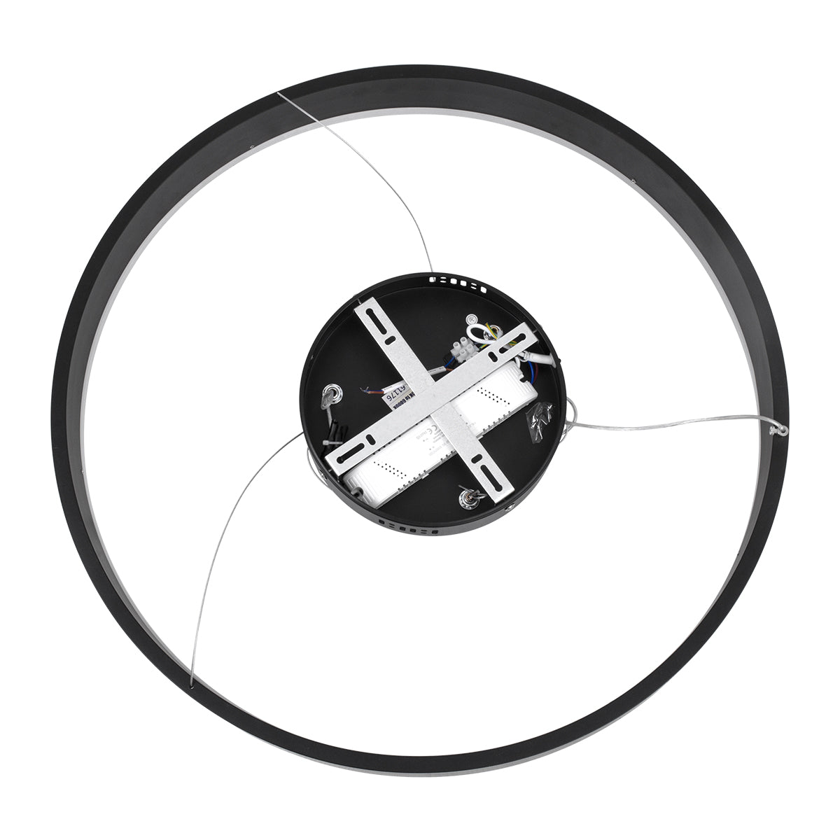 GloboStar® VENOM 61176 Κρεμαστό Φωτιστικό Δαχτυλίδι-Κύκλος LED CCT 45W 5269lm 120° AC 220-240V - Εναλλαγή Φωτισμού μέσω Τηλεχειριστηρίου All In One Ψυχρό 6000K+Φυσικό 4500K+Θερμό 2700K Dimmable Φ60cm - Μαύρο - 3 Years Warranty - ledmania.gr
