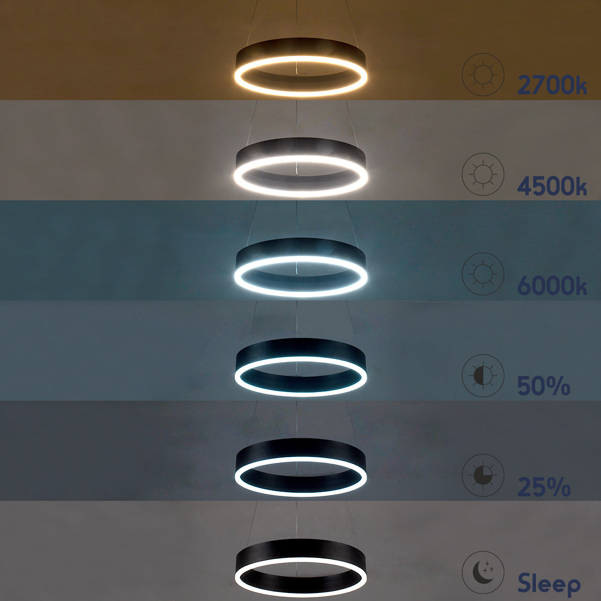 GLOBOSTAR® VENOM 61179 Μοντέρνο Κρεμαστό Φωτιστικό Οροφής LED 67W 7863lm 120° AC 220-240V IP20 Ρυθμιζόμενο Λευκό CCT με Χειριστήριο από 2700K έως 6000K Dimmable - Lumileds SMD Chip - Μαύρο Ματ - Μ80 x Π80 x Υ6.5cm - 3 Χρόνια Εγγύηση - ledmania.gr