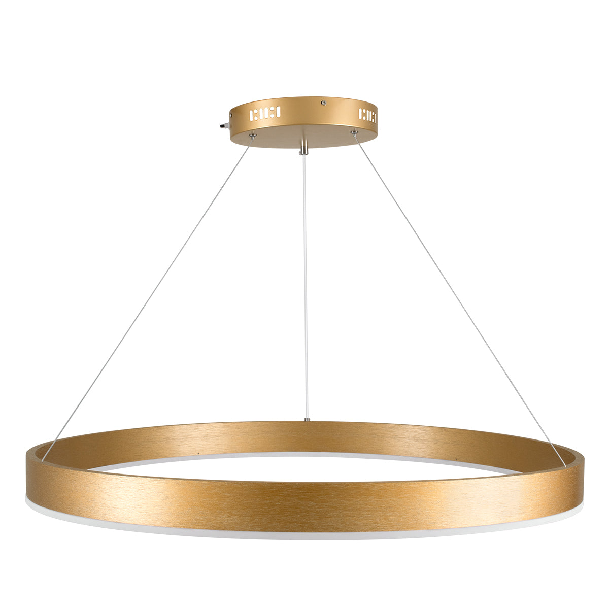 GLOBOSTAR® VENOM 61181 Μοντέρνο Κρεμαστό Φωτιστικό Οροφής LED 67W 7863lm 120° AC 220-240V IP20 Ρυθμιζόμενο Λευκό CCT με Χειριστήριο από 2700K έως 6000K Dimmable - Lumileds SMD Chip - Χρυσό Βούρτσας - Μ80 x Π80 x Υ6.5cm - 3 Χρόνια Εγγύηση - ledmania.gr