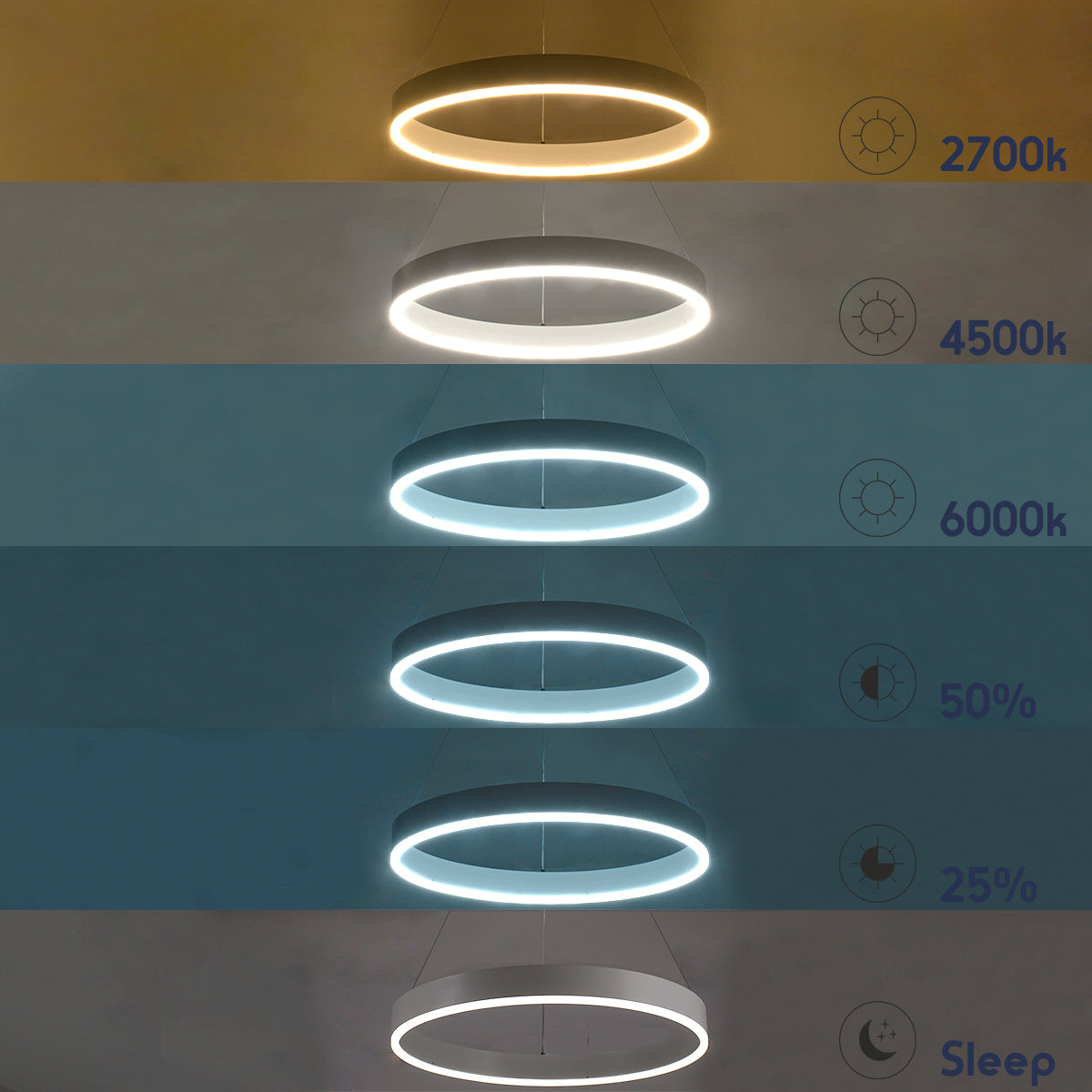 GLOBOSTAR® VENOM 61183 Μοντέρνο Κρεμαστό Φωτιστικό Οροφής LED 75W 8818lm 120° AC 220-240V IP20 Ρυθμιζόμενο Λευκό CCT με Χειριστήριο από 2700K έως 6000K Dimmable - Lumileds SMD Chip - Λευκό Ματ - Μ100 x Π100 x Υ6.5cm - 3 Χρόνια Εγγύηση - ledmania.gr