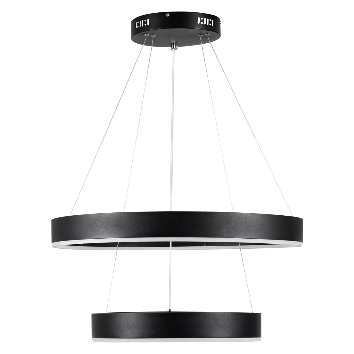 GLOBOSTAR® VENOM DUO 61185 Μοντέρνο Κρεμαστό Φωτιστικό Οροφής LED 75W 8818lm 120° AC 220-240V IP20 Ρυθμιζόμενο Λευκό CCT με Χειριστήριο από 2700K έως 6000K Dimmable - Lumileds SMD Chip - Μαύρο Ματ - Μ60 x Π60 x Υ40cm - 3 Χρόνια Εγγύηση