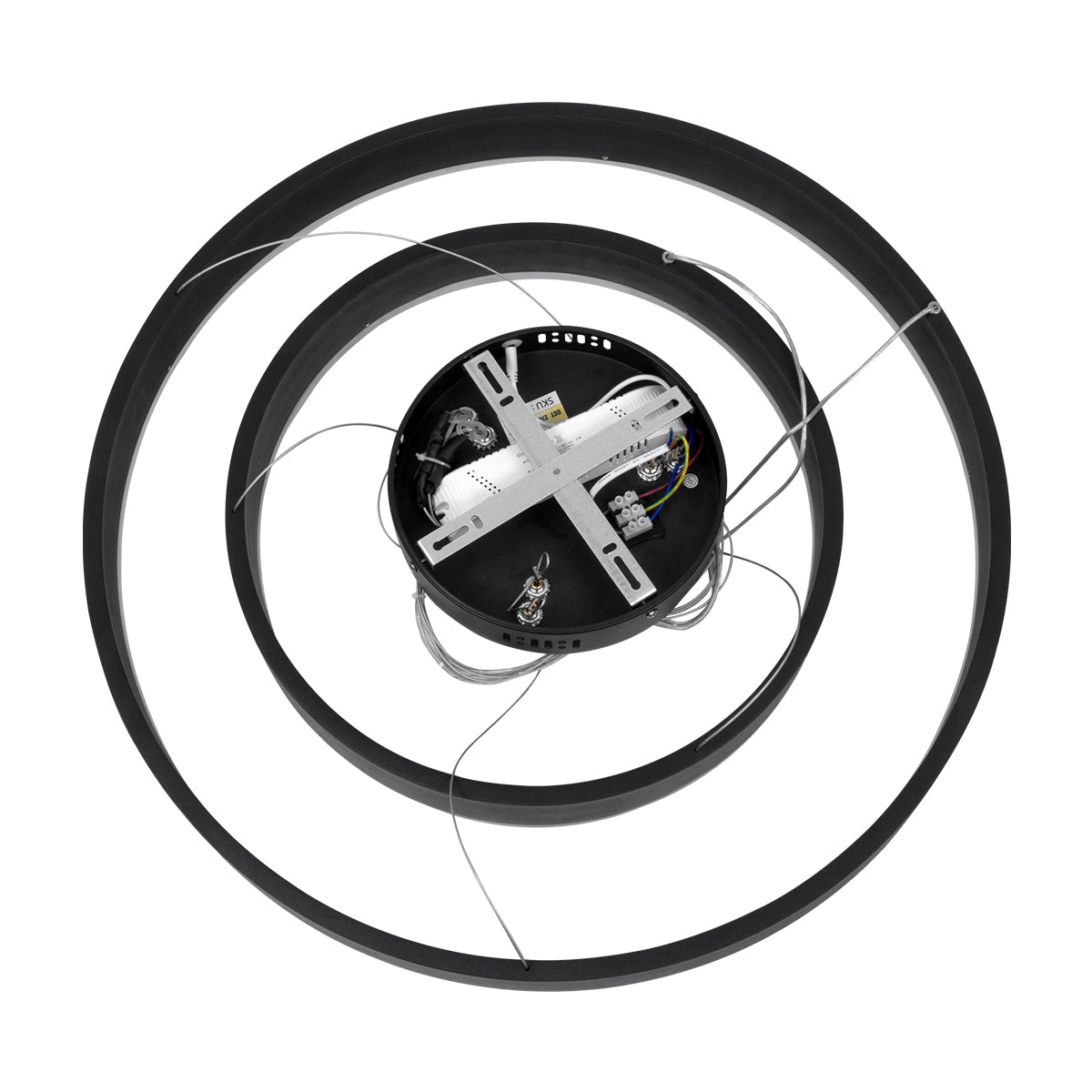 GLOBOSTAR® VENOM DUO 61185 Μοντέρνο Κρεμαστό Φωτιστικό Οροφής LED 75W 8818lm 120° AC 220-240V IP20 Ρυθμιζόμενο Λευκό CCT με Χειριστήριο από 2700K έως 6000K Dimmable - Lumileds SMD Chip - Μαύρο Ματ - Μ60 x Π60 x Υ40cm - 3 Χρόνια Εγγύηση