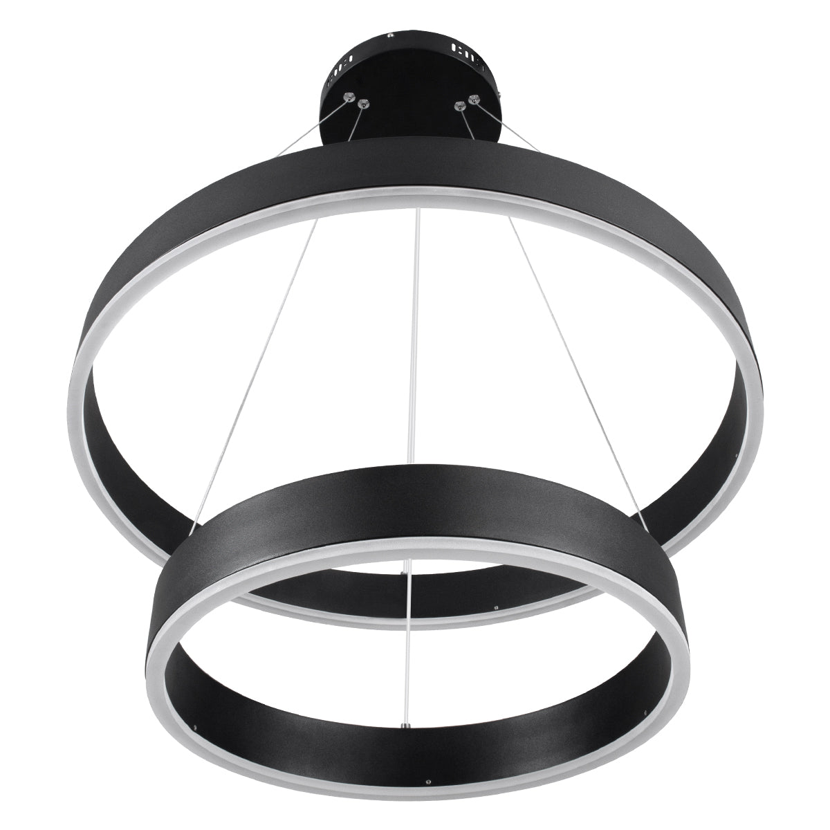 GLOBOSTAR® VENOM DUO 61185-DECO Μοντέρνο Κρεμαστό Φωτιστικό Οροφής LED 75W 8818lm 120° AC 220-240V IP20 Ρυθμιζόμενο Λευκό CCT με Χειριστήριο από 2700K έως 6000K Dimmable - Lumileds SMD Chip - Μαύρο - Μ60 x Π60 x Υ40cm - 3 Χρόνια Εγγύηση