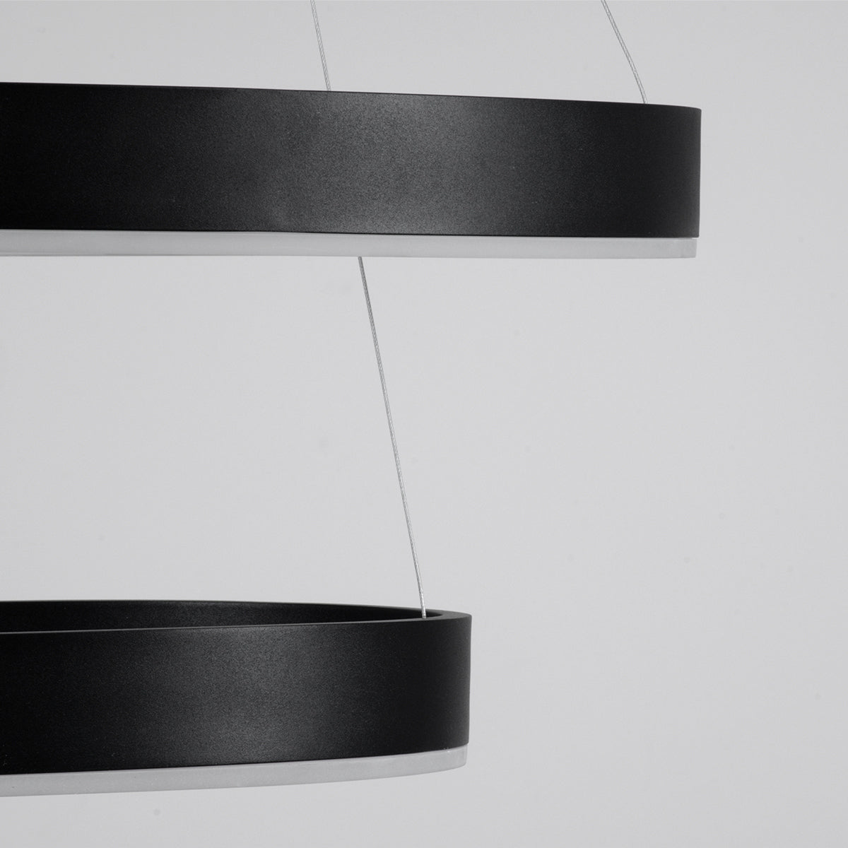 GLOBOSTAR® VENOM DUO 61185-DECO Μοντέρνο Κρεμαστό Φωτιστικό Οροφής LED 75W 8818lm 120° AC 220-240V IP20 Ρυθμιζόμενο Λευκό CCT με Χειριστήριο από 2700K έως 6000K Dimmable - Lumileds SMD Chip - Μαύρο - Μ60 x Π60 x Υ40cm - 3 Χρόνια Εγγύηση