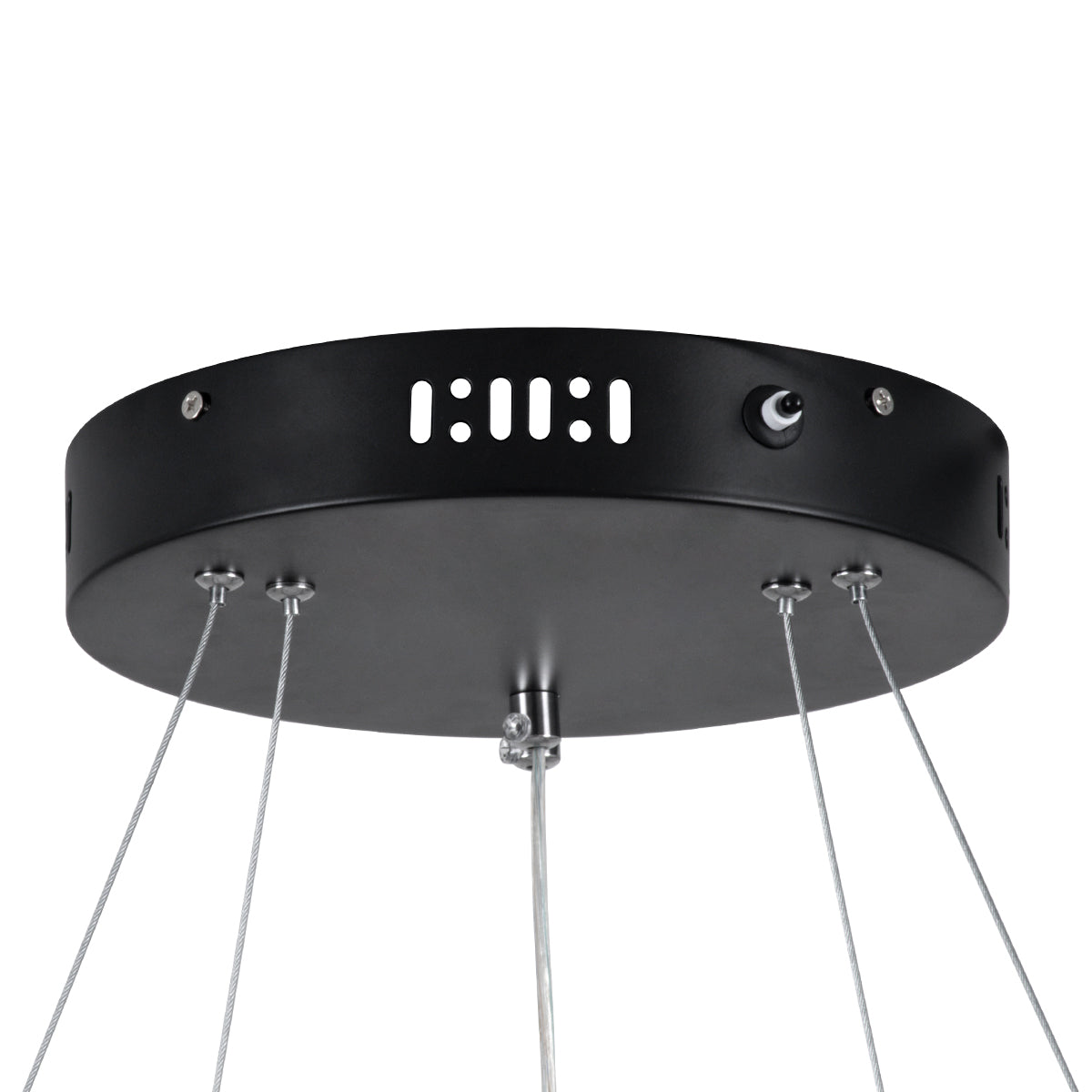 GLOBOSTAR® VENOM DUO 61185-DECO Μοντέρνο Κρεμαστό Φωτιστικό Οροφής LED 75W 8818lm 120° AC 220-240V IP20 Ρυθμιζόμενο Λευκό CCT με Χειριστήριο από 2700K έως 6000K Dimmable - Lumileds SMD Chip - Μαύρο - Μ60 x Π60 x Υ40cm - 3 Χρόνια Εγγύηση