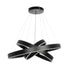 GLOBOSTAR® VENOM TRIO 61188 Μοντέρνο Κρεμαστό Φωτιστικό Οροφής LED 120W 14158lm 120° AC 220-240V IP20 Ρυθμιζόμενο Λευκό CCT με Χειριστήριο από 2700K έως 6000K Dimmable - Lumileds SMD Chip - Μαύρο Ματ - Μ80 x Π80 x Υ60cm - 3 Χρόνια Εγγύηση