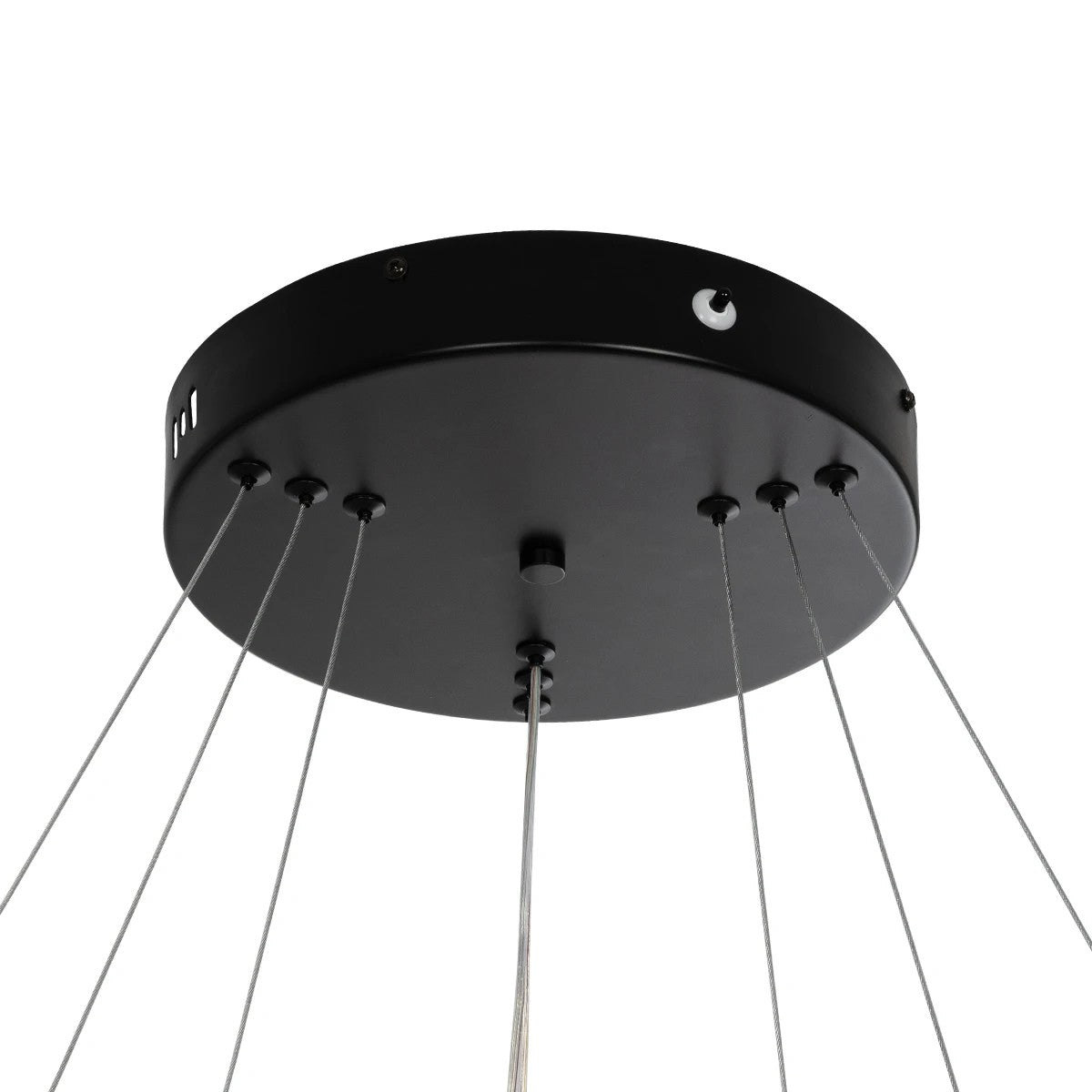 GLOBOSTAR® VENOM TRIO 61188-DECO Μοντέρνο Κρεμαστό Φωτιστικό Οροφής LED 120W 14158lm 120° AC 220-240V IP20 Ρυθμιζόμενο Λευκό CCT με Χειριστήριο από 2700K έως 6000K Dimmable - Lumileds SMD Chip - Μαύρο Ματ - Μ80 x Π80 x Υ60cm - 3 Χρόνια Εγγύηση