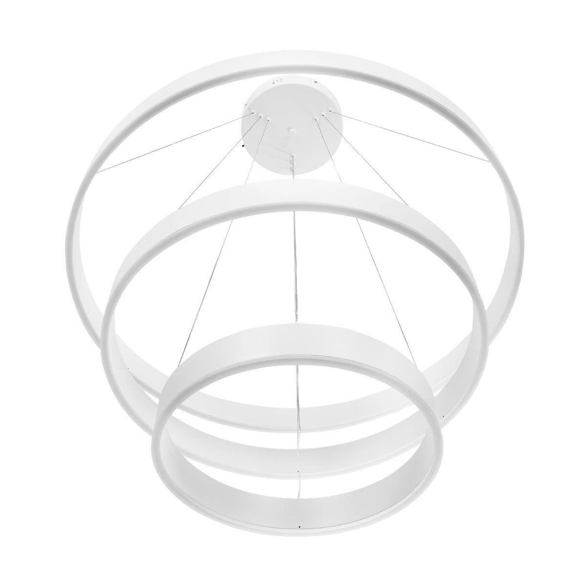 GLOBOSTAR® VENOM TRIO 61189 Μοντέρνο Κρεμαστό Φωτιστικό Οροφής LED 120W 14158lm 120° AC 220-240V IP20 Ρυθμιζόμενο Λευκό CCT με Χειριστήριο από 2700K έως 6000K Dimmable - Lumileds SMD Chip - Λευκό Ματ - Μ80 x Π80 x Υ60cm - 3 Χρόνια Εγγύηση - ledmania.gr